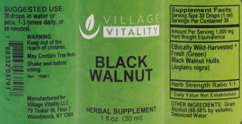 Village Vitality Black Walnut - herbal supplement