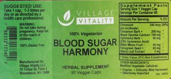 Village Vitality Blood Sugar Harmony - herbal supplement