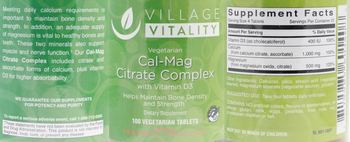 Village Vitality Cal-Mag Citrate Complex with Vitamin D3 - supplement