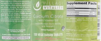 Village Vitality Calcium Citrate - supplement