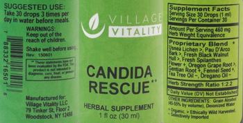 Village Vitality Candida Rescue - herbal supplement