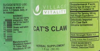 Village Vitality Cat's Claw - herbal supplement