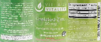 Village Vitality Chelated Zinc 30 mg - supplement