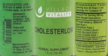 Village Vitality Cholesterlow - herbal supplement