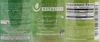 Village Vitality Cran-Max Cranberry - supplement
