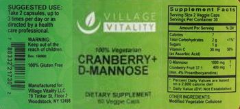 Village Vitality Cranberry + D-Mannose - supplement