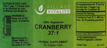 Village Vitality Cranberry - herbal supplement