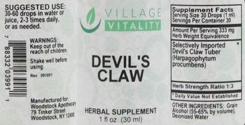 Village Vitality Devil's Claw - herbal supplement