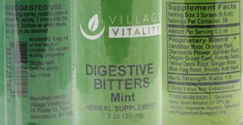 Village Vitality Digestive Bitters Mint - herbal supplement