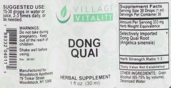 Village Vitality Dong Quai - herbal supplement