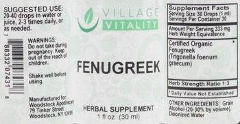 Village Vitality Fenugreek - herbal supplement