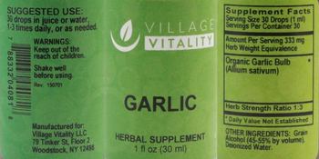 Village Vitality Garlic - herbal supplement