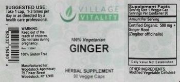 Village Vitality Ginger - herbal supplement