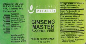 Village Vitality Ginseng Master Alcohol Free - herbal supplement