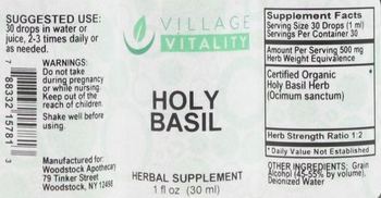 Village Vitality Holy Basil - herbal supplement