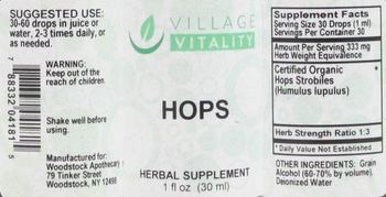 Village Vitality Hops - herbal supplement
