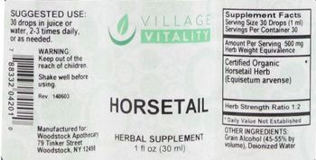 Village Vitality Horsetail - herbal supplement
