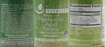 Village Vitality Hyaluronic Acid 100 mg - supplement