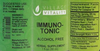 Village Vitality Immuno-Tonic Alcohol Free - herbal supplement