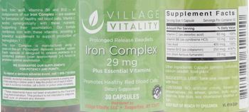 Village Vitality Iron Complex 29 mg - supplement