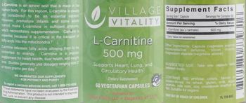 Village Vitality L-Carnitine 500 mg - supplement