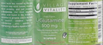Village Vitality L-Glutamine 500 mg - supplement