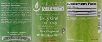 Village Vitality L-Lysine 1,000 mg - supplement