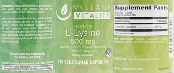 Village Vitality L-Lysine 500 mg - supplement