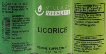 Village Vitality Licorice - herbal supplement