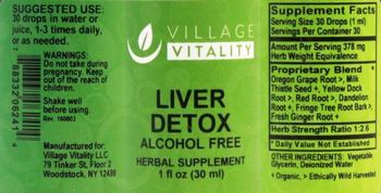 Village Vitality Liver Detox Alcohol Free - herbal supplement