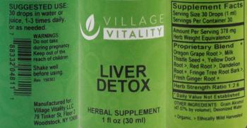 Village Vitality Liver Detox - herbal supplement