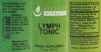 Village Vitality Lymph Tonic - herbal supplement