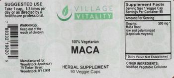 Village Vitality Maca - herbal supplement