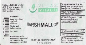 Village Vitality Marshmallow - herbal supplement