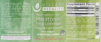 Village Vitality Melatonin 1 mg Lozenge Natural Peppermint Flavor - supplement