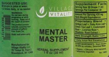 Village Vitality Mental Master - herbal supplement
