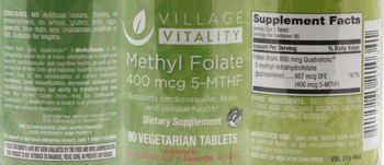 Village Vitality Methyl Folate 400 mcg 5-MTHF - supplement