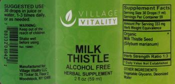 Village Vitality Milk Thistle Alcohol Free - herbal supplement