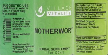 Village Vitality Motherwort - herbal supplement