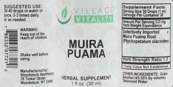 Village Vitality Muira Puama - herbal supplement