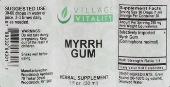 Village Vitality Myrrh Gum - herbal supplement