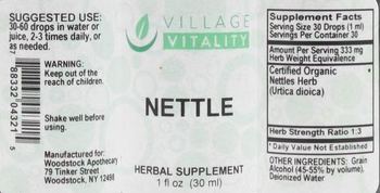 Village Vitality Nettle - herbal supplement
