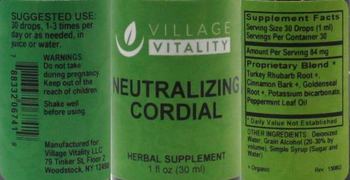 Village Vitality Neutralizing Cordial - herbal supplement
