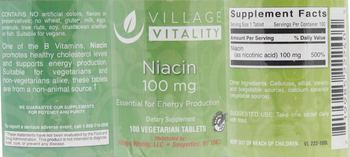 Village Vitality Niacin 100 mg - supplement