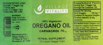 Village Vitality Oregano Oil - herbal supplement