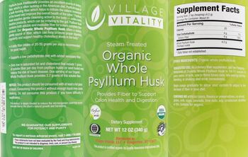 Village Vitality Organic Whole Psyllium Husk - supplement