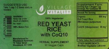 Village Vitality Red Yeast Rice with CoQ10 - herbal supplement