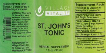 Village Vitality St. John's Tonic - herbal supplement