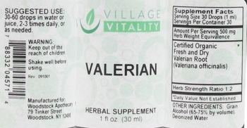 Village Vitality Valerian - herbal supplement