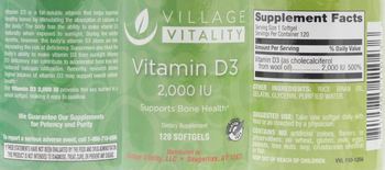 Village Vitality Vitamin D3 2,000 IU - supplement